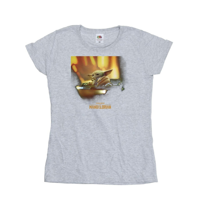 Li-cense Star wars dames the mandalorian grogu beschilderd katoenen t-shirt UTBI43391_sportsgrey large