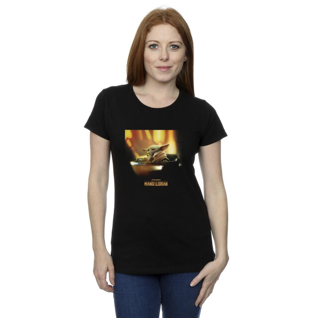 Li-cense Star wars dames the mandalorian grogu beschilderd katoenen t-shirt UTBI43391_black large
