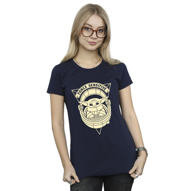 Li-cense Star wars dames the mandalorian grogu force sensitive katoenen t-shirt UTBI43407_navyblue large
