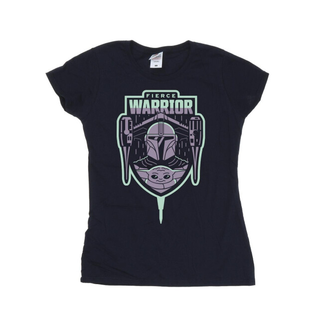 Li-cense Star wars dames the mandalorian fierce warrior patch katoenen t-shirt UTBI43424_navyblue large
