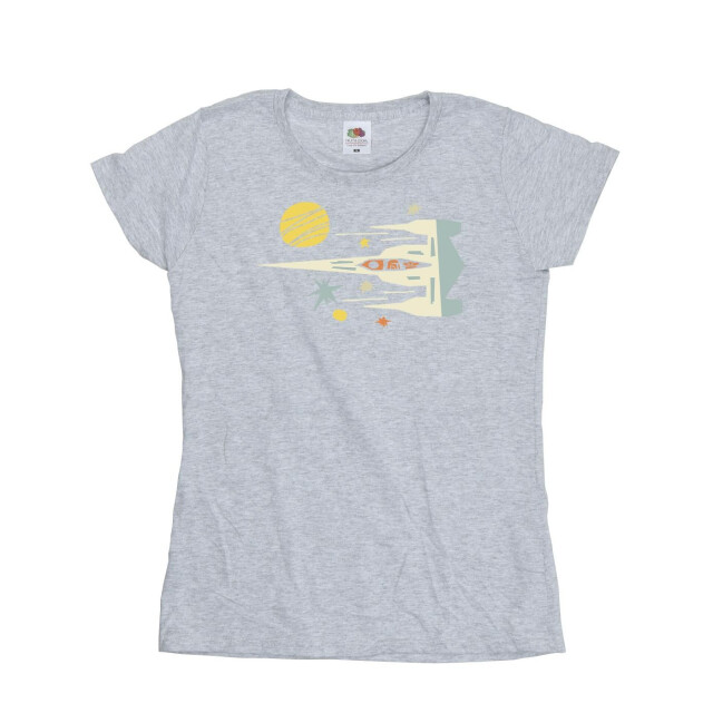 Li-cense Star wars dames the mandalorian knipscheepje katoenen t-shirt UTBI43408_sportsgrey large