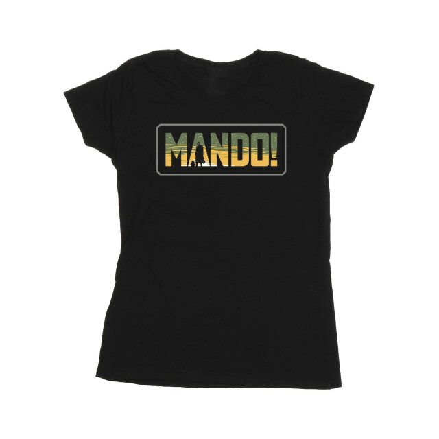 Li-cense Star wars dames the mandalorian mando cutout katoenen t-shirt UTBI43416_black large