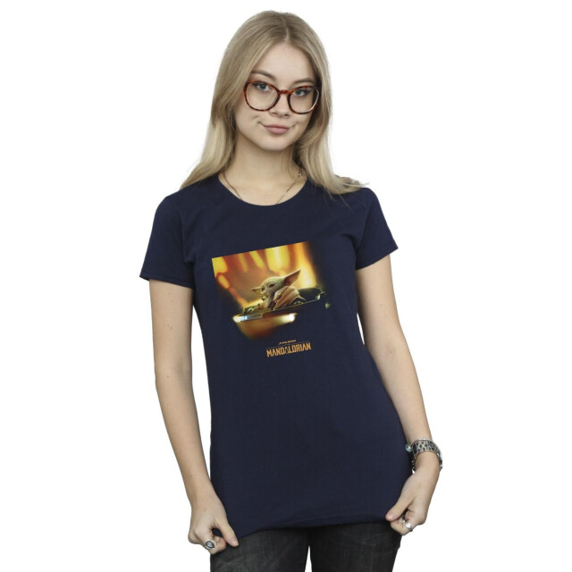 Li-cense Star wars dames the mandalorian grogu beschilderd katoenen t-shirt UTBI43391_navyblue large