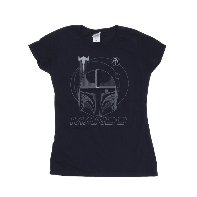 Li-cense Star wars dames the mandalorian ringen helm katoenen t-shirt UTBI43382_navyblue large