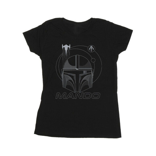 Li-cense Star wars dames the mandalorian ringen helm katoenen t-shirt UTBI43382_black large