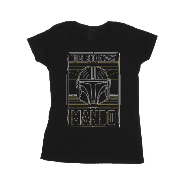 Li-cense Star wars dames the mandalorian the way outline helm katoenen t-shirt UTBI43361_black large