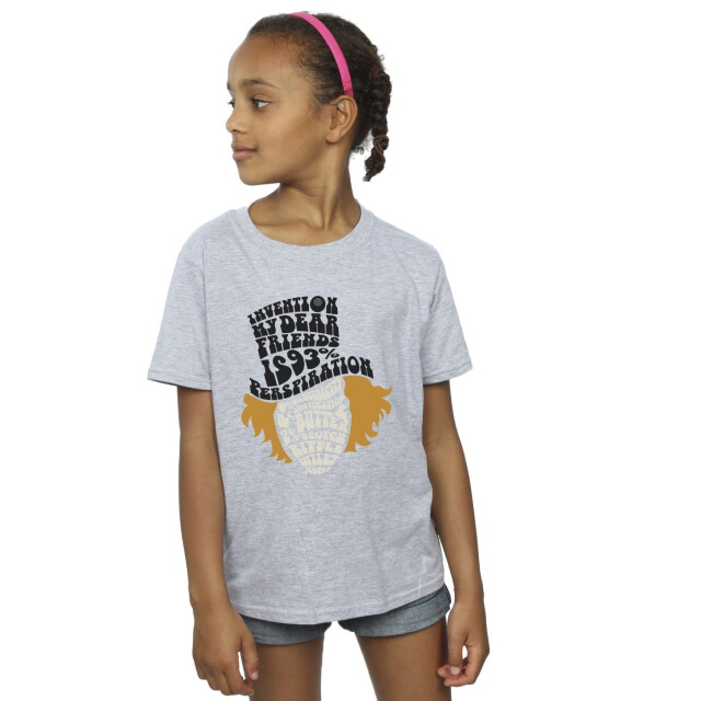 Li-cense Willy wonka & the chocolate factory meisjes willy wonka getypt hoofd katoenen t-shirt UTBI42136_sportsgrey large