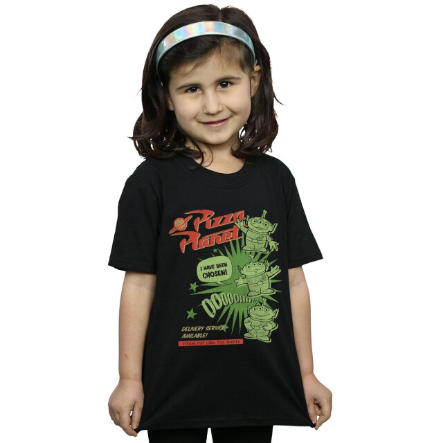 Li-cense Disney meisjes toy story 4 pizza planet little green men katoenen t-shirt UTBI41734_black large