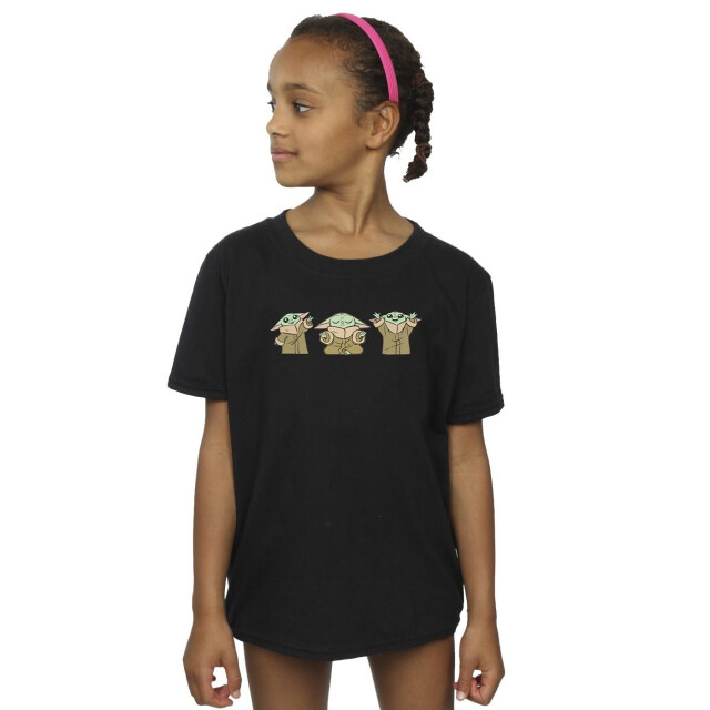 Li-cense Star wars meisjes the mandalorian grogu poses katoenen t-shirt UTBI39873_black large