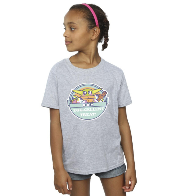 Li-cense Star wars meisjes the mandalorian eggcellent pasen t-shirt katoen UTBI39886_sportsgrey large