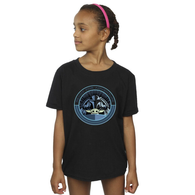 Li-cense Star wars meisjes the mandalorian grogu klaar voor avontuur katoenen t-shirt UTBI39662_black large