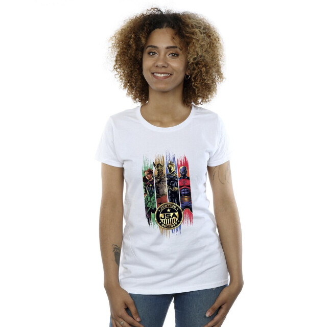 Li-cense Dc comics dames zwart adam jsa gouden badge katoenen t-shirt UTBI9927_white large