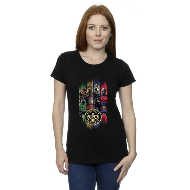 Li-cense Dc comics dames adam jsa gouden badge katoenen t-shirt UTBI9927_black large