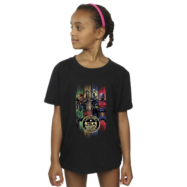 Li-cense Dc comics meisjes black adam jsa gold badge katoenen t-shirt UTBI8756_black large