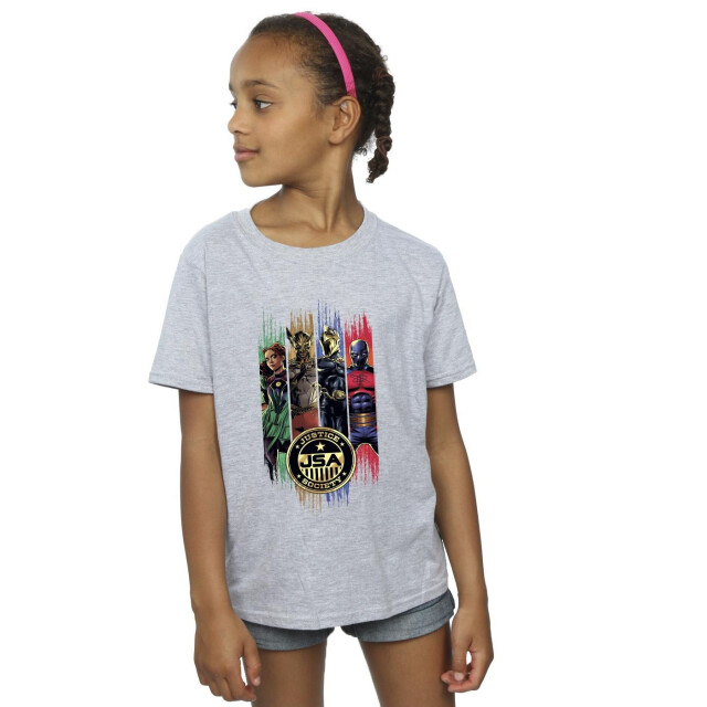 Li-cense Dc comics meisjes black adam jsa gold badge katoenen t-shirt UTBI8756_sportsgrey large