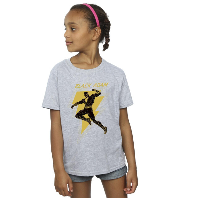 Li-cense Dc comics meisjes zwart adam gouden bout borst katoenen t-shirt UTBI8795_sportsgrey large