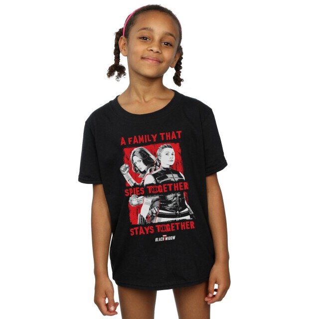Li-cense Marvel meisjes black widow movie spies together t-shirt van katoen UTBI8832_black large