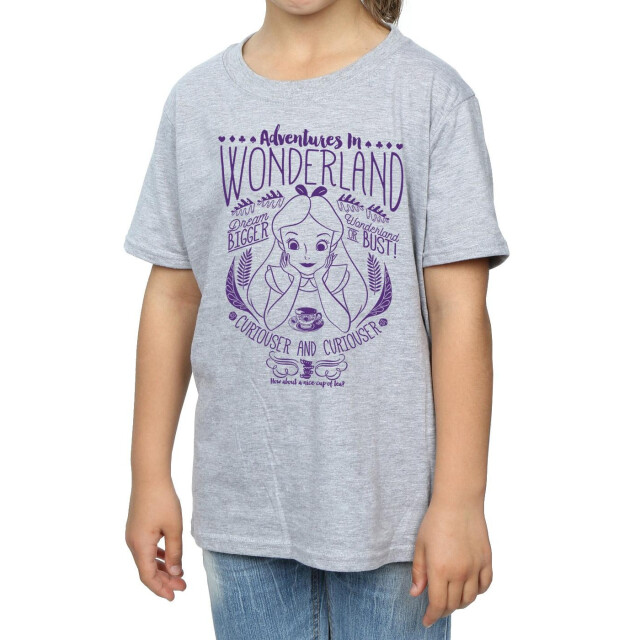 Li-cense Alice in wonderland katoenen t-shirt adventures voor meisjes UTBI862_sportsgrey large