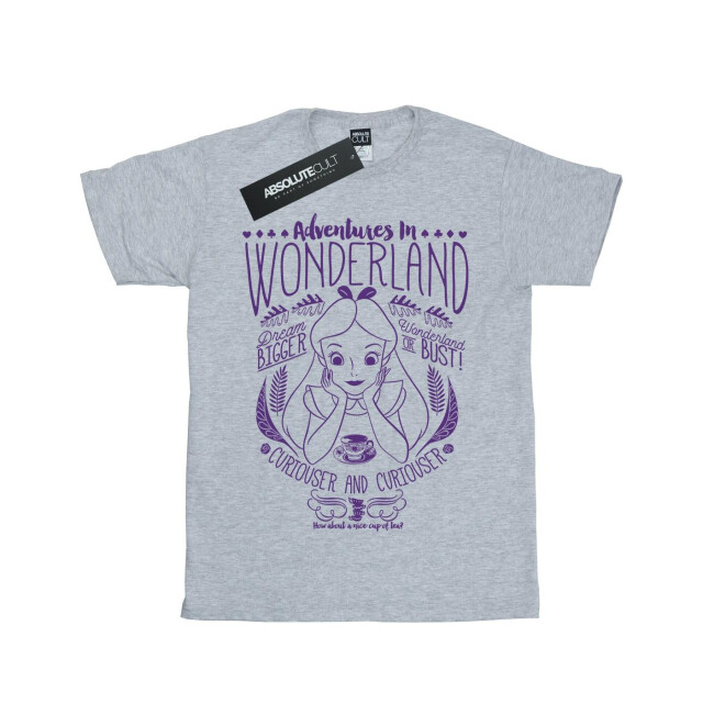 Li-cense Alice in wonderland katoenen t-shirt adventures voor meisjes UTBI862_sportsgrey large