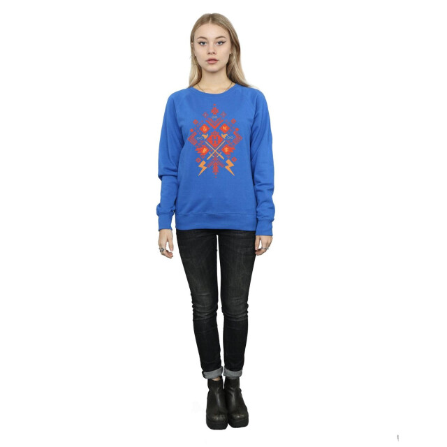 Li-cense Harry potter dames kerst fair isle sweatshirt UTBI6815_royalblue large
