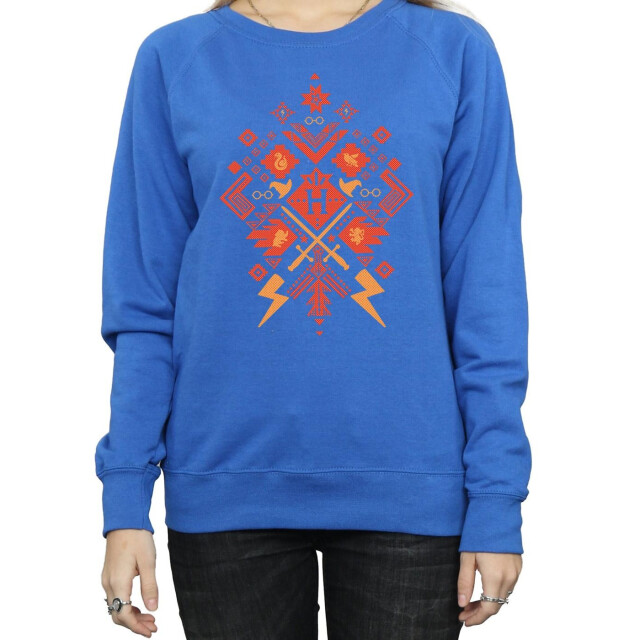 Li-cense Harry potter dames kerst fair isle sweatshirt UTBI6815_royalblue large