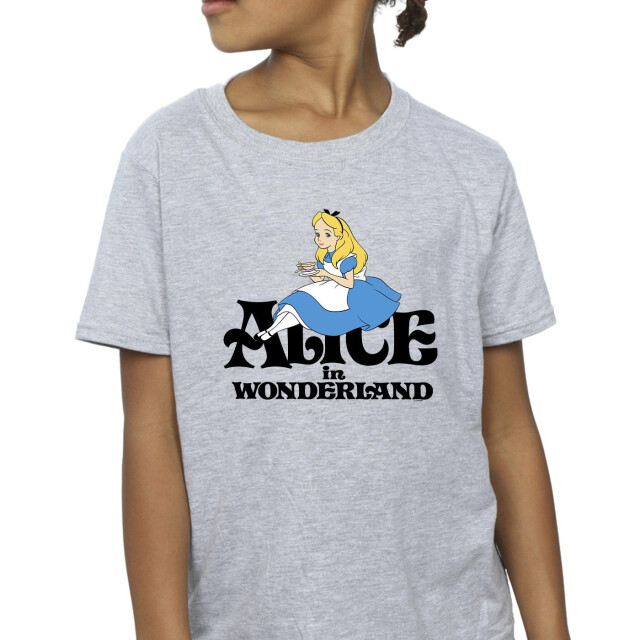 Li-cense Disney meisjes alice in wonderland theedrinker klassiek katoenen t-shirt UTBI6348_sportsgrey large