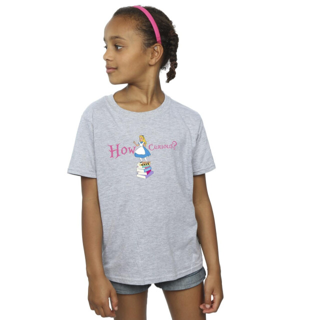 Li-cense Disney meisjes alice in wonderland hoe nieuwsgierig katoenen t-shirt UTBI6261_sportsgrey large