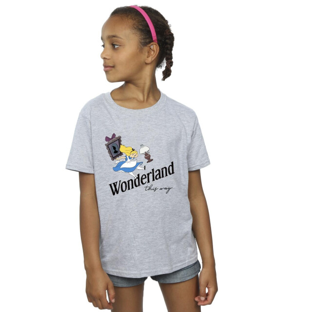 Li-cense Disney meisjes alice in wonderland deze kant op katoenen t-shirt UTBI6183_sportsgrey large
