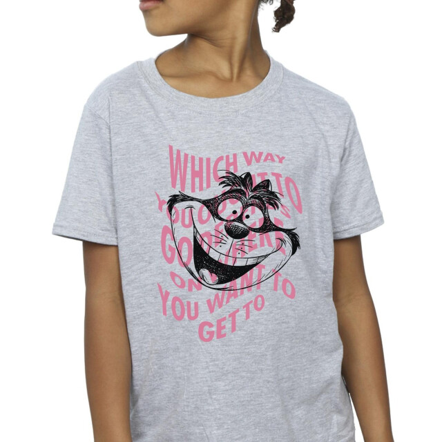 Li-cense Disney meisjes alice in wonderland chesire kat katoenen t-shirt UTBI6184_sportsgrey large