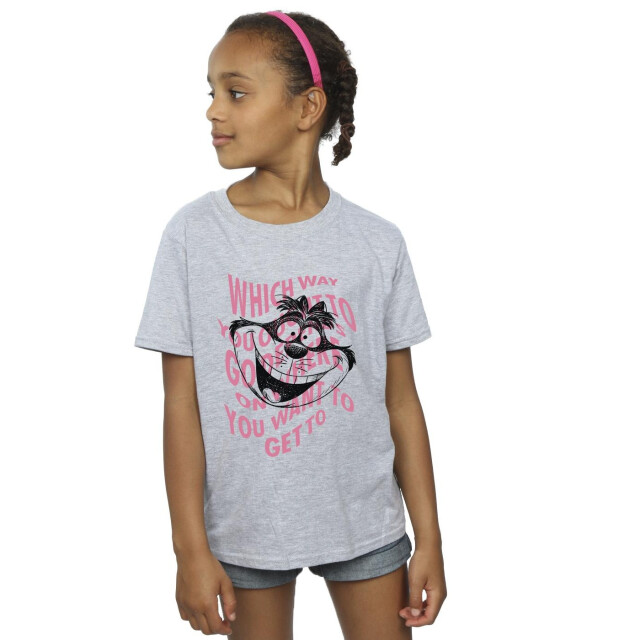 Li-cense Disney meisjes alice in wonderland chesire kat katoenen t-shirt UTBI6184_sportsgrey large