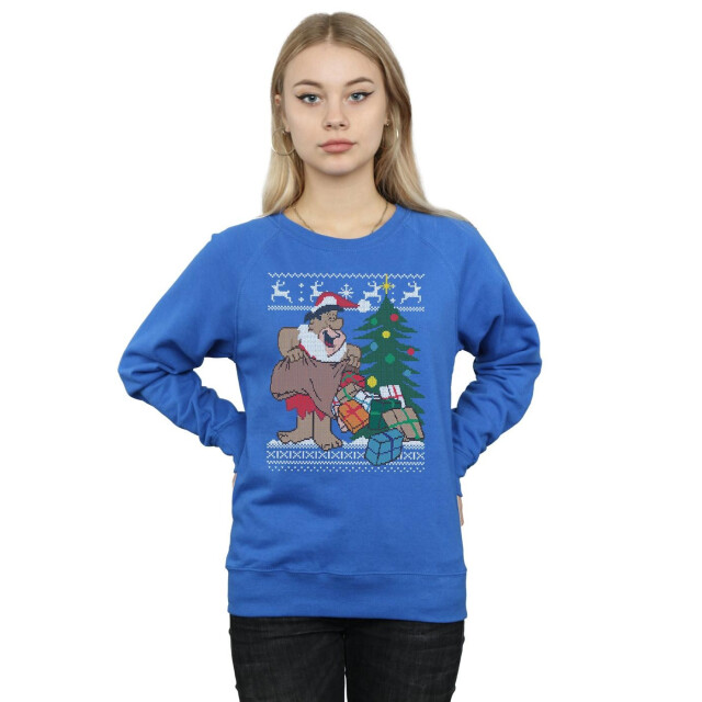 Li-cense The flintstones dames kerst fair isle sweatshirt UTBI5912_royalblue large