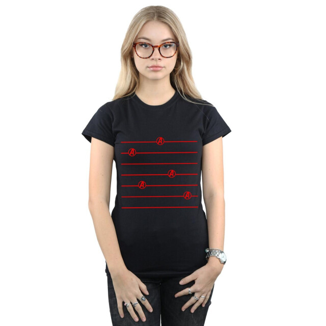 Li-cense Marvel dames avengers endgame logo strepen katoenen t-shirt UTBI5749_black large
