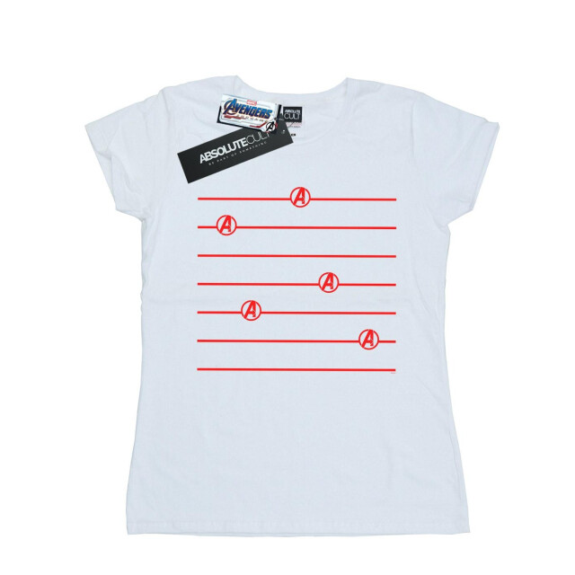 Li-cense Marvel dames avengers endgame logo strepen katoenen t-shirt UTBI5749_white large