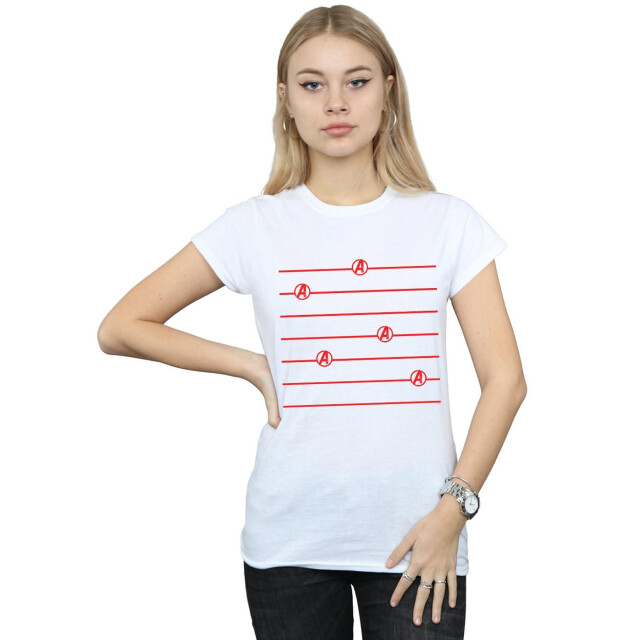 Li-cense Marvel dames avengers endgame logo strepen katoenen t-shirt UTBI5749_white large