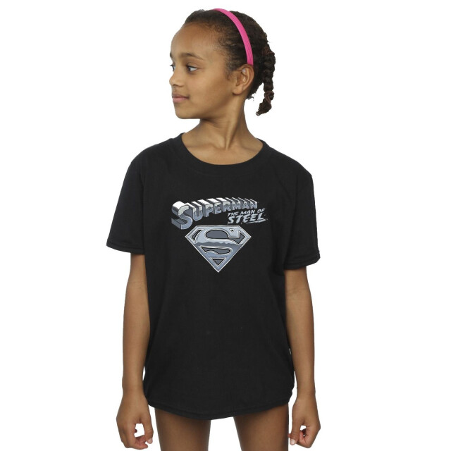 Li-cense Dc comics meisjes superman de man van staal katoenen t-shirt UTBI51284_black large