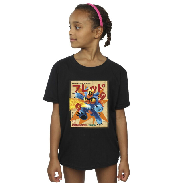 Li-cense Disney meisjes big hero 6 baymax fred krant katoenen t-shirt UTBI50222_black large