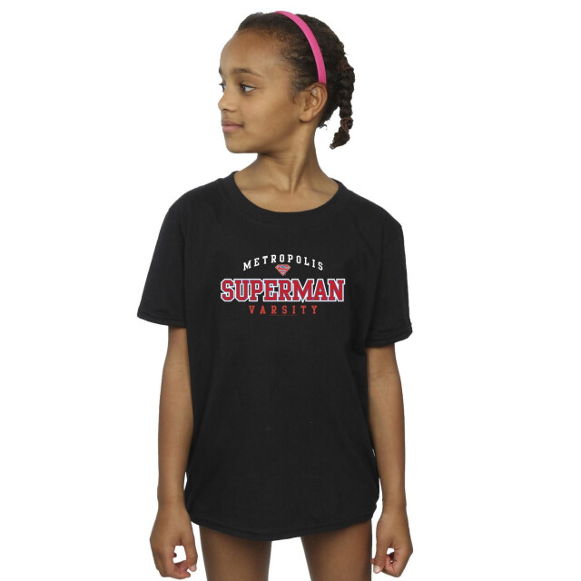 Li-cense Dc comics meisjes superman metropolis varsity t-shirt in katoen UTBI48014_black large