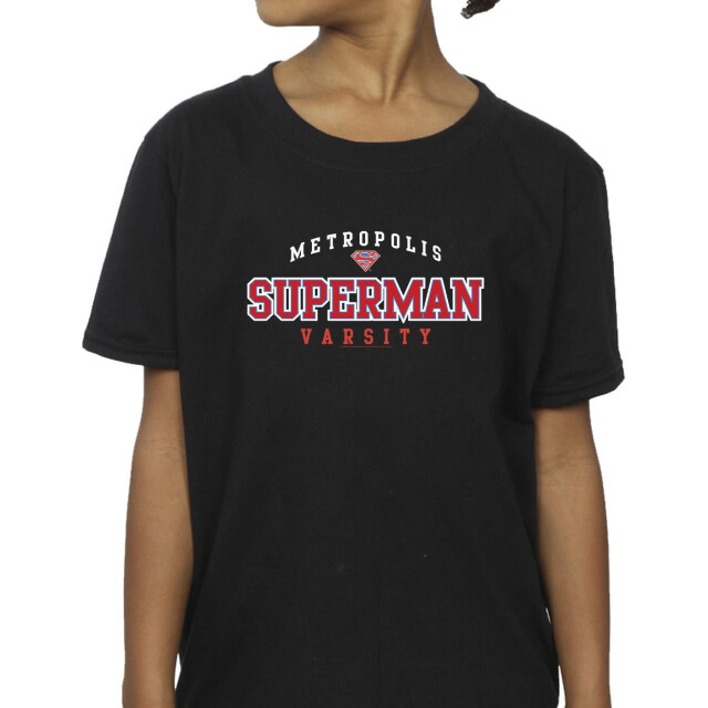Li-cense Dc comics meisjes superman metropolis varsity t-shirt in katoen UTBI48014_black large
