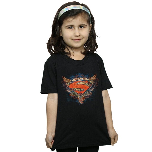 Li-cense Dc comics meisjes superman vleugels schild katoenen t-shirt UTBI47993_black large
