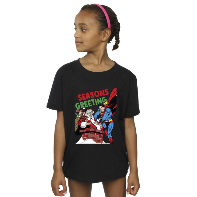 Li-cense Dc comics meisjes superman santa comic katoenen t-shirt UTBI47994_black large
