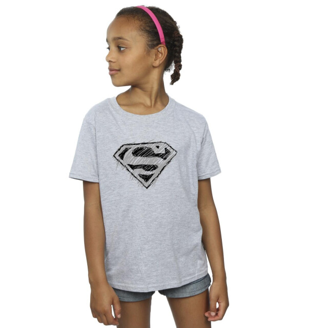 Li-cense Dc comics meisjes superman logo schets katoenen t-shirt UTBI46098_sportsgrey large