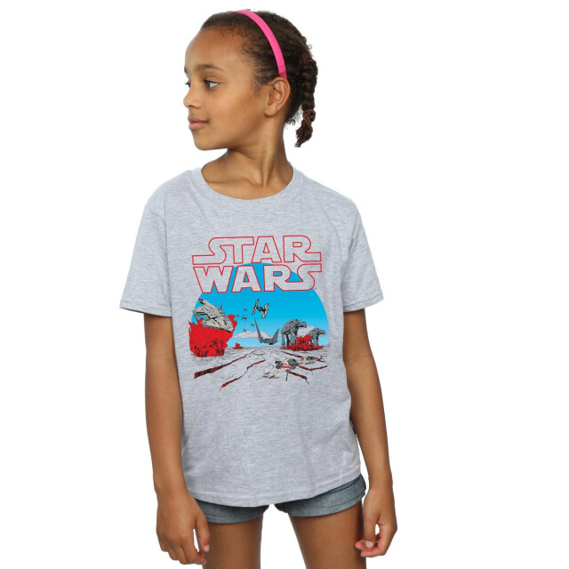Li-cense Star wars meisjes the last jedi actiescène katoenen t-shirt UTBI38288_sportsgrey large