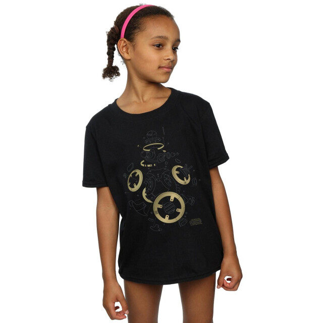 Li-cense Star wars meisjes the last jedi bb-8 deconstructed katoenen t-shirt UTBI38273_black large