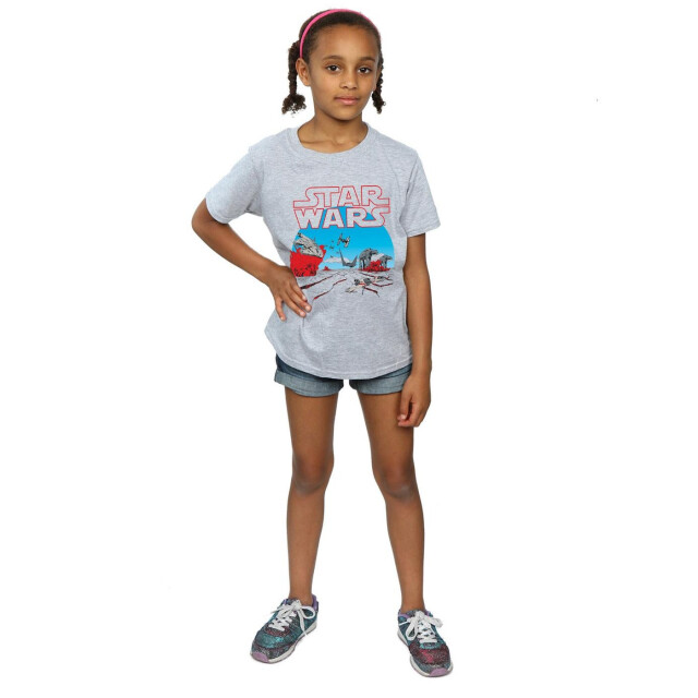 Li-cense Star wars meisjes the last jedi actiescène katoenen t-shirt UTBI38288_sportsgrey large
