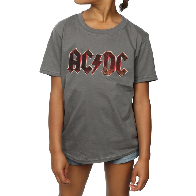 Li-cense Ac/dc meisjes logo raw distressed katoenen t-shirt UTBI3843_charcoal large