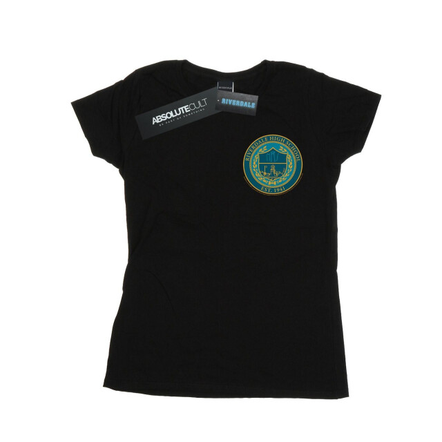 Li-cense Riverdale dames high school crest breast print katoenen t-shirt UTBI38213_black large