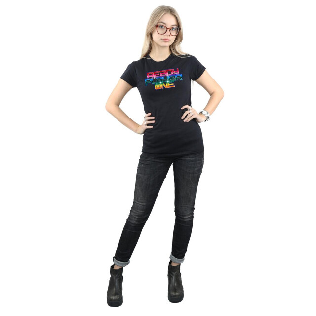 Li-cense Ready player one dames rainbow logo katoenen t-shirt UTBI38114_black large