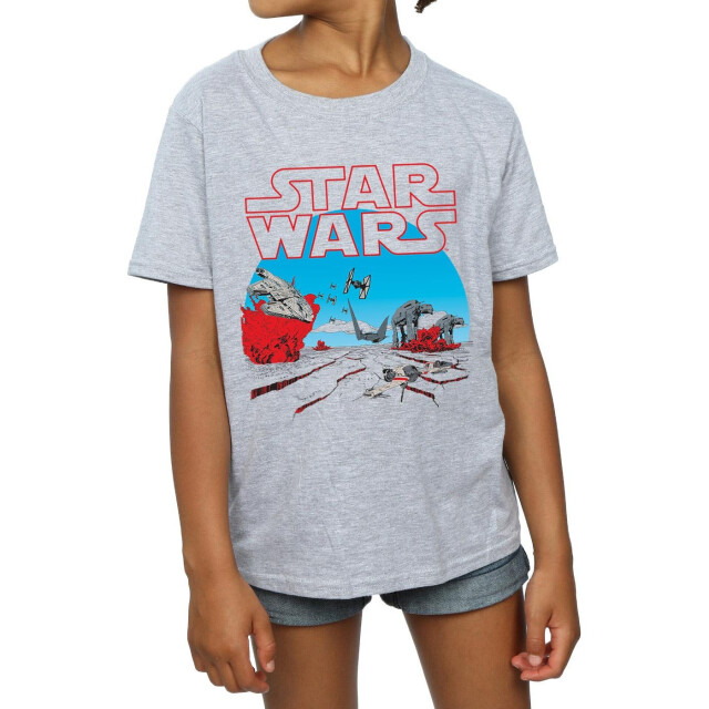 Li-cense Star wars meisjes the last jedi actiescène katoenen t-shirt UTBI38288_sportsgrey large