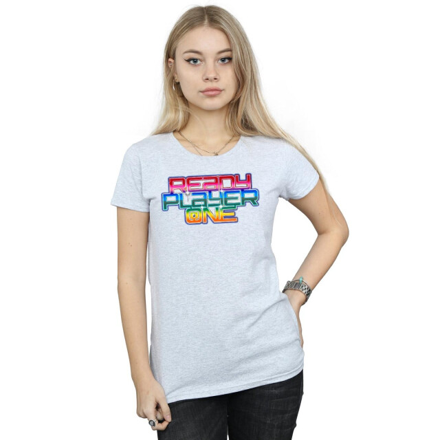 Li-cense Ready player one dames rainbow logo katoenen t-shirt UTBI38114_sportsgrey large