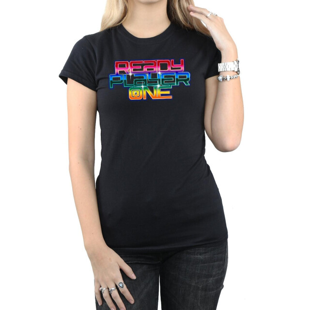 Li-cense Ready player one dames rainbow logo katoenen t-shirt UTBI38114_black large
